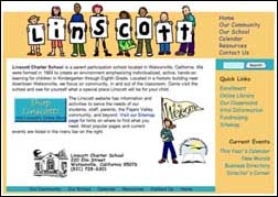screeenshot of Linscott School homepage